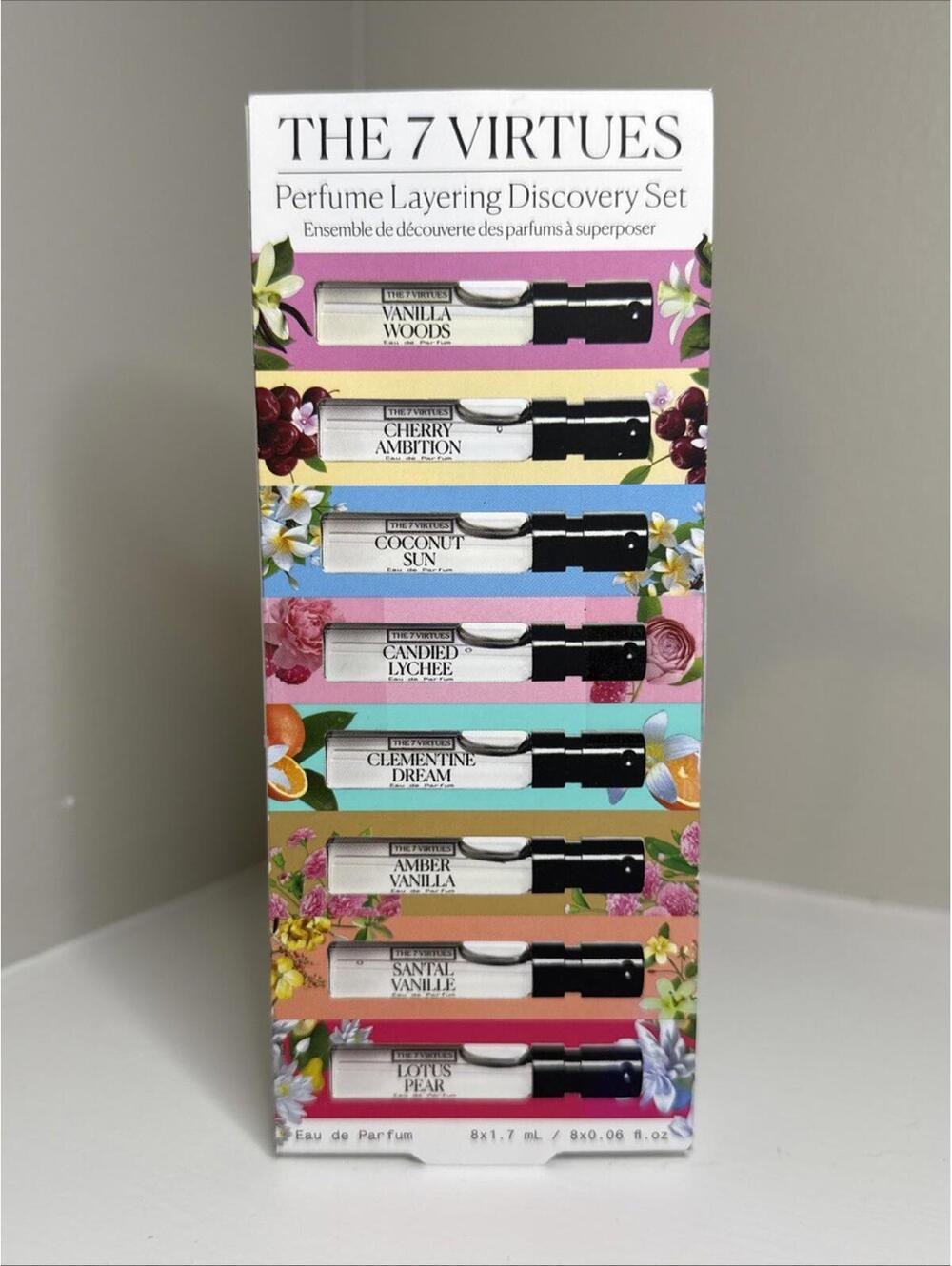 THE 7 VIRTUES WOMENS FRAGRANCE “LAYERING” 8-SAMPLE SET